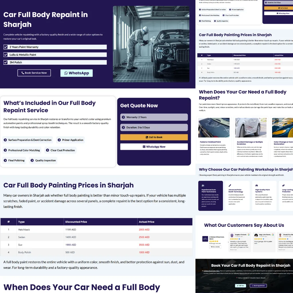 Auto maintenance business website designed by Khizar Hayat