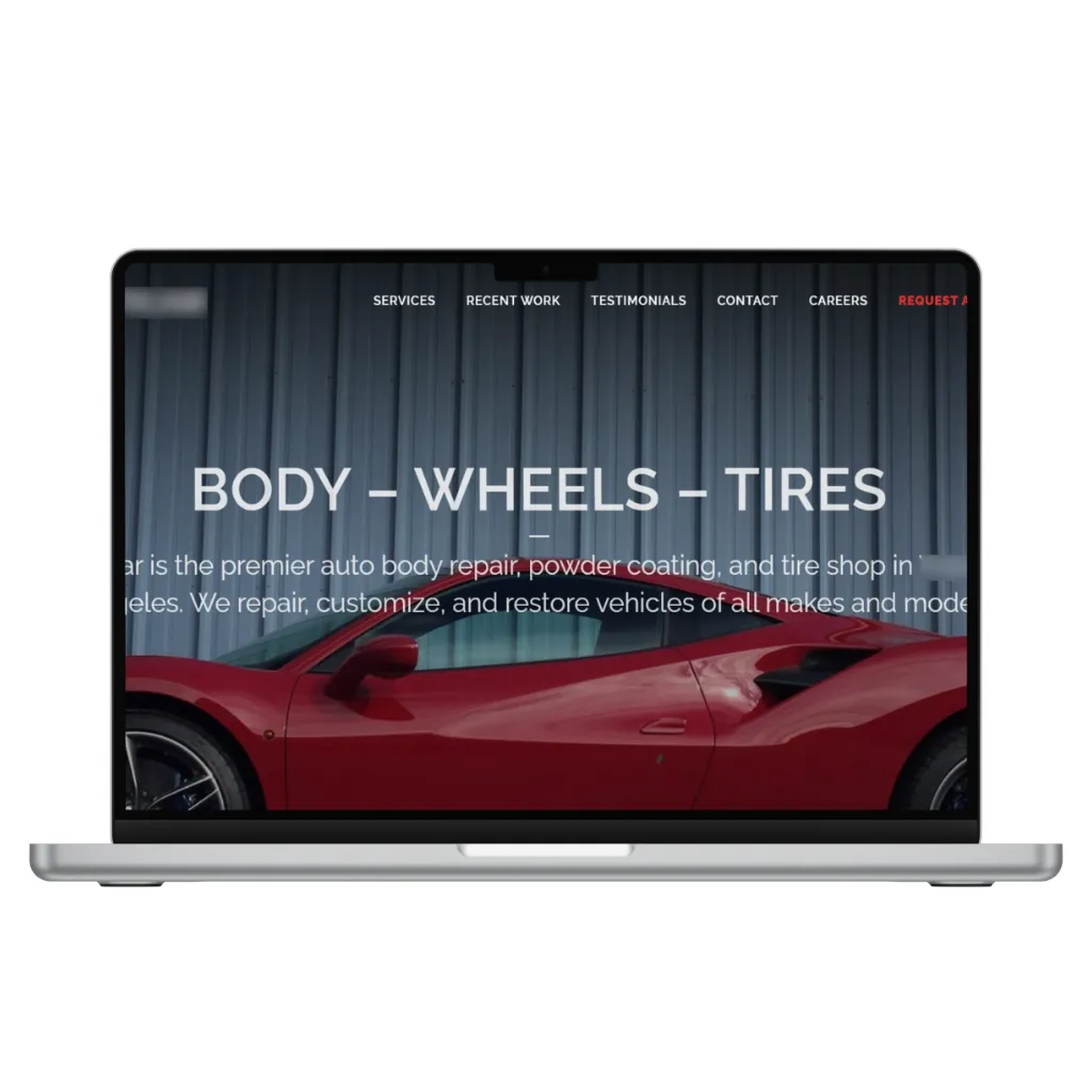Auto garage website designed by Khizar Hayat