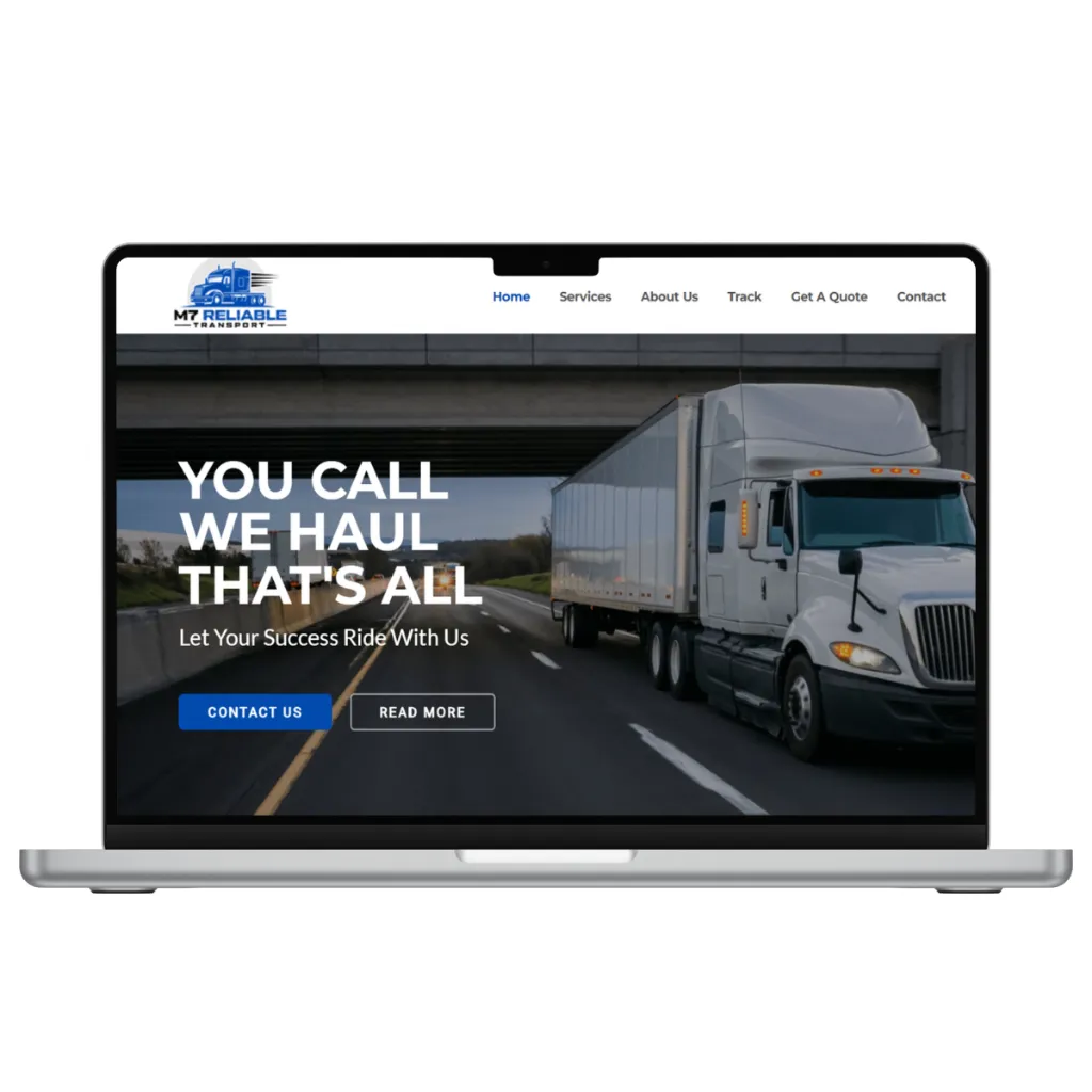 Trucking business website designed by Khizar Hayat